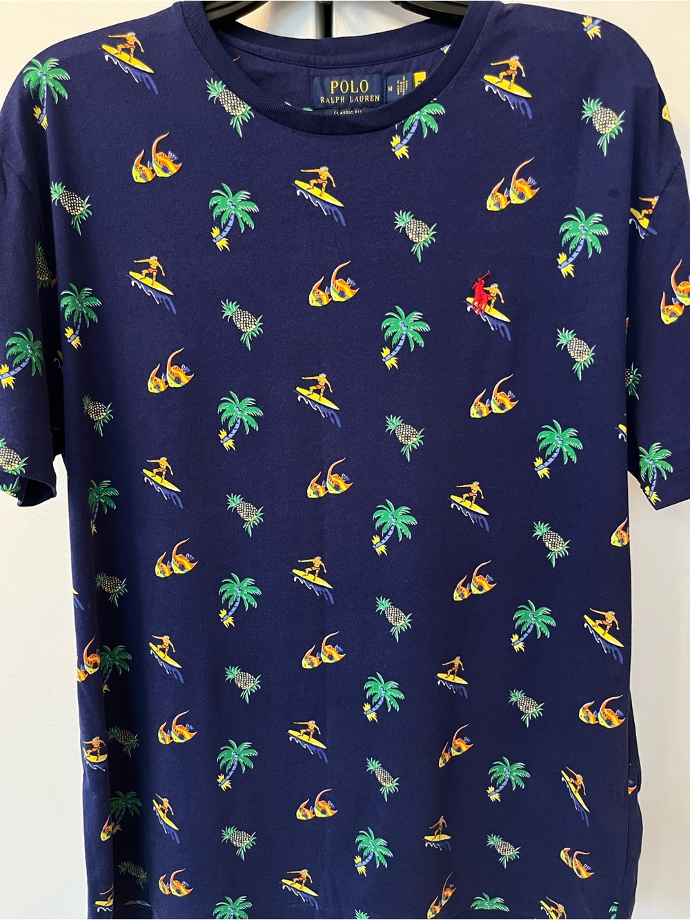 Polo Ralph Lauren Men’s Classic Fit Tropical Surfer Graphic Tee-Size M-Royal